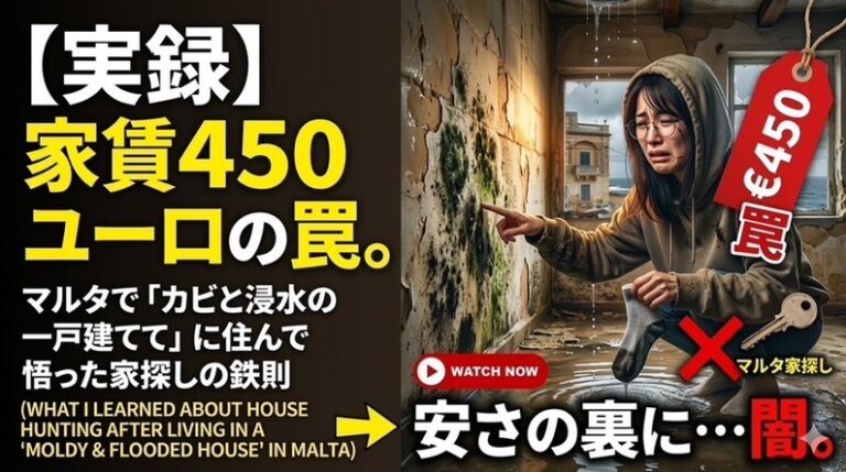 【実録】家賃450ユーロの罠。マルタで「カビと浸水の一戸建て」に住んで悟った家探しの鉄則