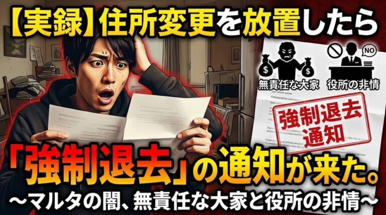 マルタで住所変更を放置したら「強制退去」の通知が来た