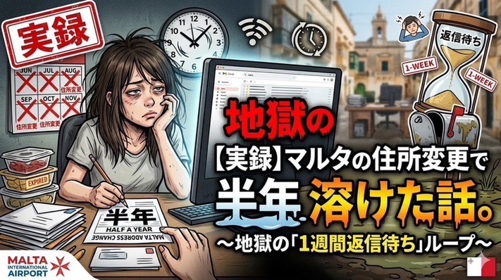 【実録】マルタの住所変更で半年溶けた話。〜地獄の「1週間返信待ち」ループ〜
