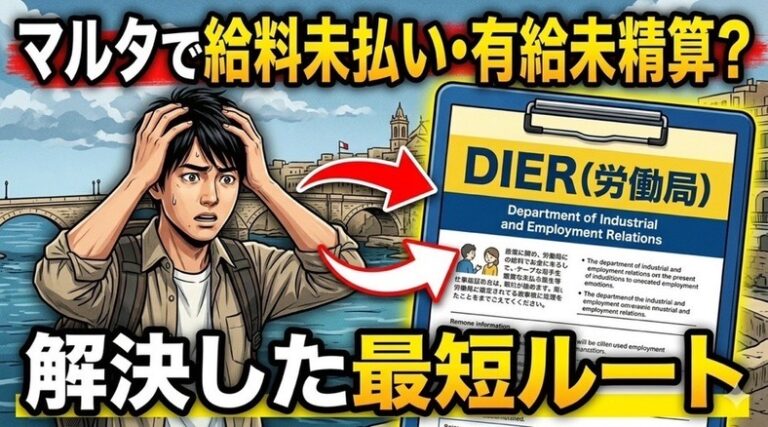 【実録】マルタで給料未払い？有給未精算！悪党業者には要注意。