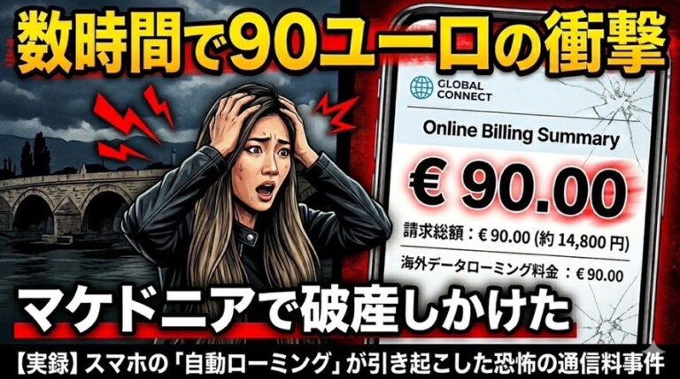 マケドニアでローミング請求！Epicからの高額請求を防ぐ海外通信術